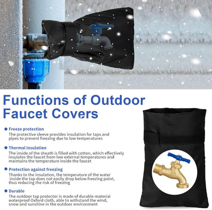 3 Pack Outdoor Faucet Covers for Winter Freeze Protection, 8.3" H X 5.4 "W Outside Garden Waterproof Freeze Protector Pipe Insulation, Spigot Insulation Socks Hose Bib Protector Prevent Backflow