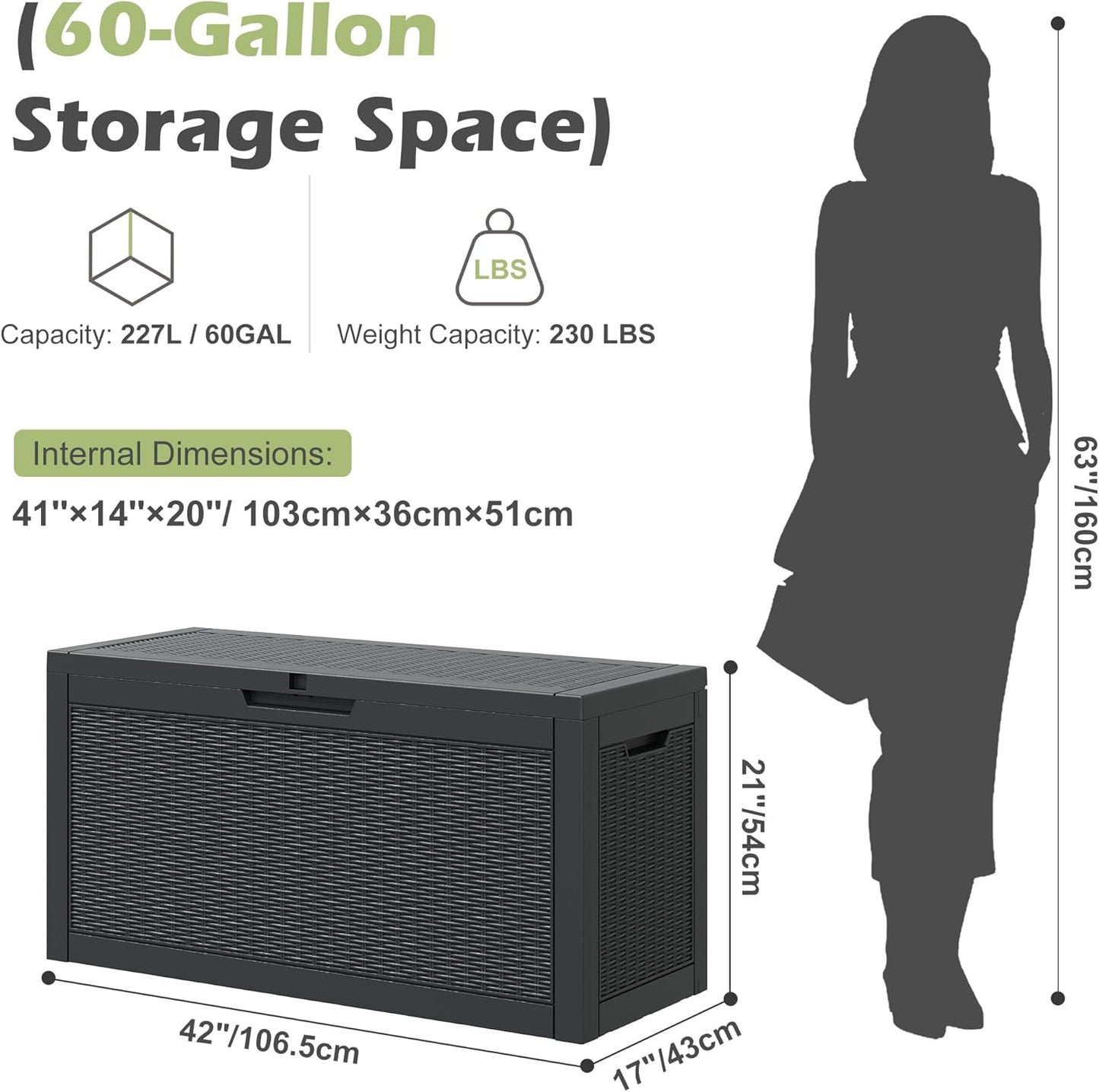 Outdoor Storage Box, 31 Gallon Resin Deck Boxes Outdoor Waterproof For Patio Furniture, Garden Tools, Pool Supplies, Lockable And UV Resistant (Rattan Gray)