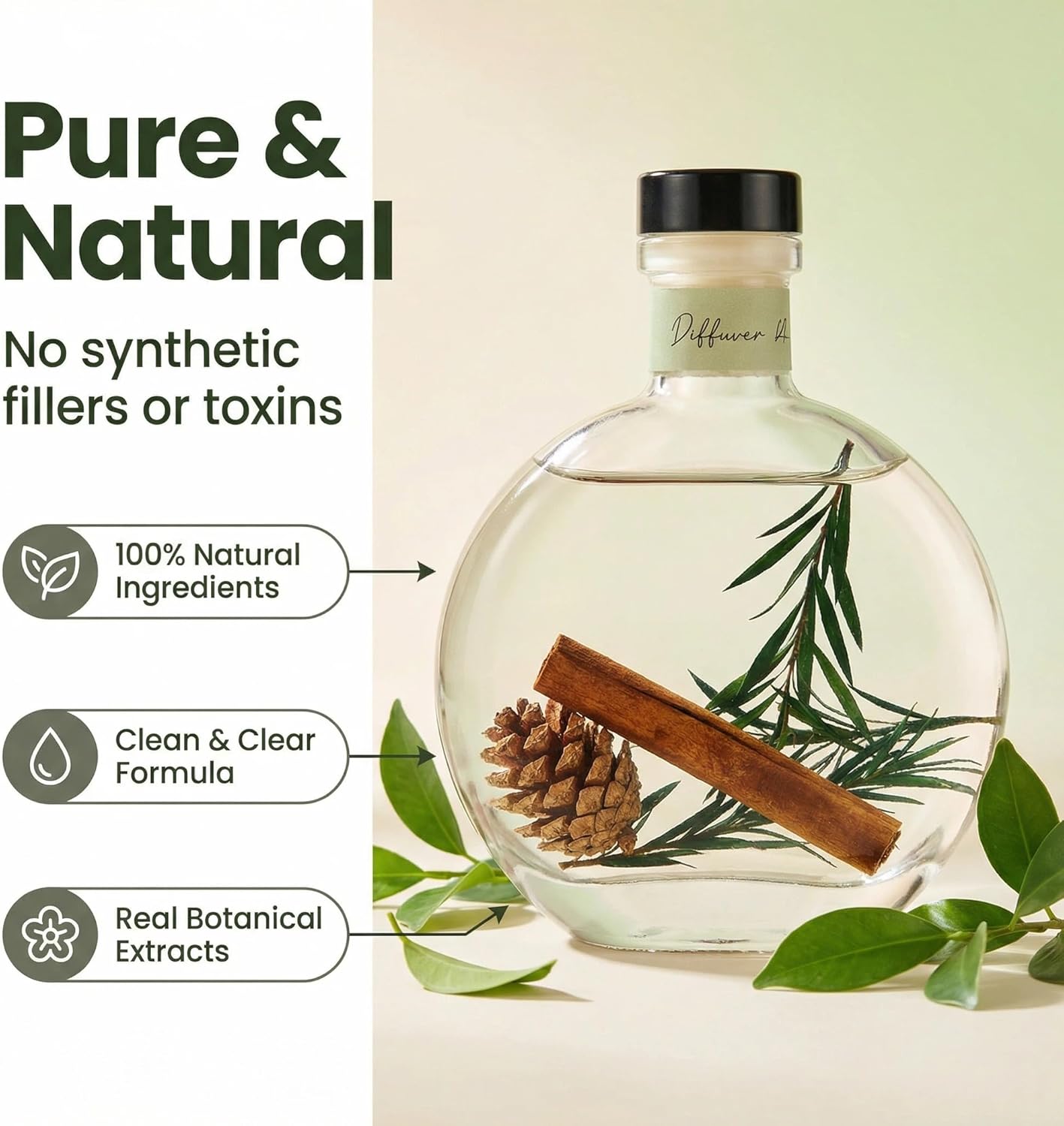 Luxury Hotel Scent Reed Diffuser 100ml (3.38oz) | No.1898 Hotel Collection Diffuser Oil Inspired by Ritz Carlton | Home, Bathroom & Office Decor | Long-Lasting Room Freshener Gift Set