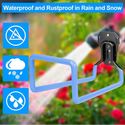 PeoMev 2pcs Heavy Duty Hose Hanger Garden Hose Storage Black Water Hose Holders for Outside Wall Mount Garden Hose Reel Hose Stand