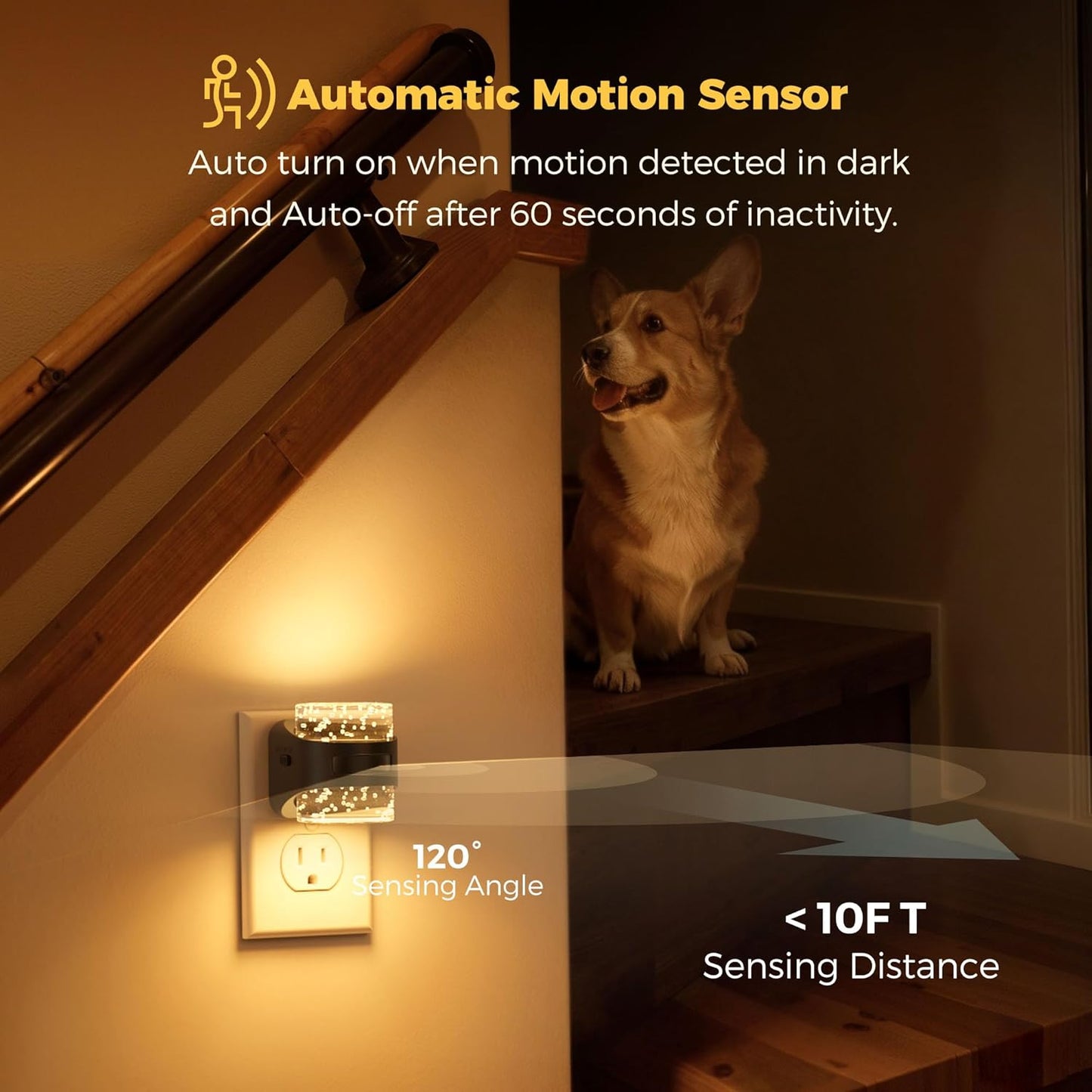 L LOHAS LED Motion Sensor Night Light,Dimmable Night Lights Plug into Wall, 2 Pack Acrylic Nightlight with 0-100 LM Adjustable Brightness, 3000K Plug in Night Light for Bathroom Hallway