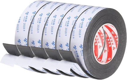 PATIKIL Sponge Rubber Foam Tape, 5/8" W x 1/8" t x 16.4ft l Self-Adhesive Foam Insulation Tape Weather Stripping for Window Door Soundproofing Weatherstrip AC Seal Strip, Black