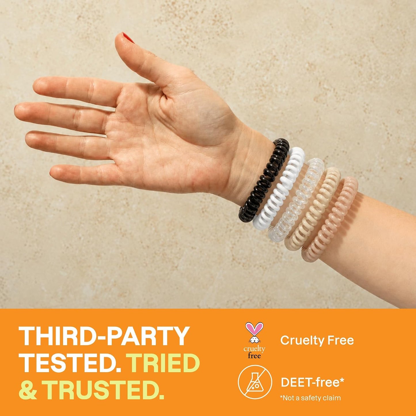 Cliganic 10 Pack Mosquito Repellent Bracelets for Adults & Kids - Natural DEET-Free Bands, Individually Wrapped