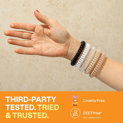Cliganic 10 Pack Mosquito Repellent Bracelets for Adults & Kids - Natural DEET-Free Bands, Individually Wrapped