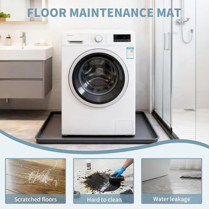 Large washing machine Drain Pan Silicone Mat, 27×27inch with 0.78" Raised Edges Foldable Washing Machine Pan Silicone Mat, Multi-function Waterproof Non Slip Washer Drip Tray for Floor Protection