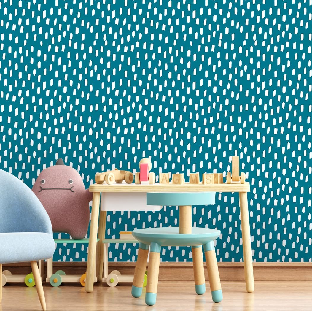 HAOKHOME Peel and Stick Wallpaper Boho Modern Dots Wall Paper Removable for Bathroom Caramel/White Contact Paper 17.3in x 9.8ft