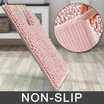 Yimobra Bathroom Rugs Non Slip Washable - Ultra Soft Absorbent Chenille Bath Mat, Quick Dry Shaggy Floor Carpet for Tub Shower, Gray Home Decor Accessories, 24x17 Inch