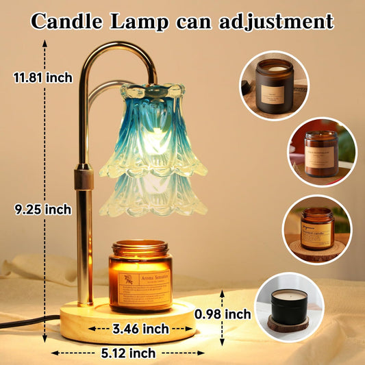 Fragrance Candle Warmer Lamp with 2 Bulbs Electric Candle Warmer with Timer & Dimmer for Home Decor