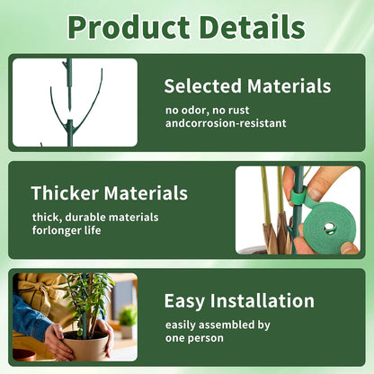 10 Pack Stackable Plant Monstera Support Stakes Heavy Duty Adjustable Garden Support Stakes for Indoor Outdoor Climbing Plants, Potted Plants, Vine, Tomato, Flower, Reusable Plant Holders