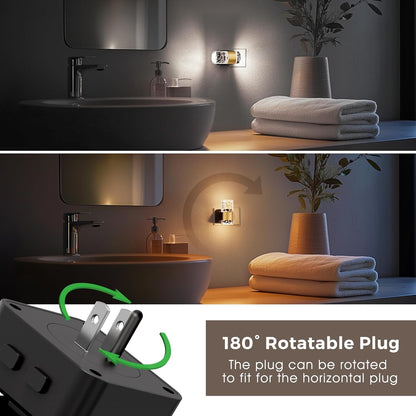 L LOHAS LED Night Light,Dimmable Night Lights Plug into Wall, 2 Pack Acrylic Nightlight with 0-100 LM Adjustable Brightness, 3000K Plug in Night Light with Dusk to Dawn Sensor, for Bathroom Hallway