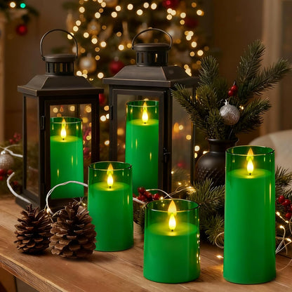 Raycare Flameless Candles Battery Operated with Remote Timer, Acrylic Flickering LED Pillar Candle for Christmas, Wedding, Home Decor, Gift for Family and Friend, White, Set of3