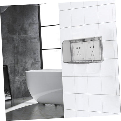 DOITOOL Waterproof Socket Protective Cover Sticky Style Double-Position Thickened Outlet Cover Weatherproof Socket Box for Home Kitchen Bathroom Easy Installation 7.95X4.76X2.95 Inch