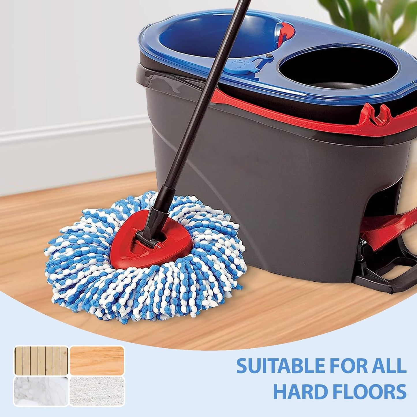 2-Tank Spin Mop Replacement Head, 3 Pack Mop Head Replacement, Microfiber, Machine Washable, Easy to Replace and Deep Cleaning