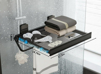 Indoor Clothes Drying Rack Foldable,Wall Mounted Retractable | with Foldable Towel Bar,6 Movable Hooks and Underwear Drying Net