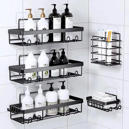FGSAEOR 14-Pack Shower Caddy Adhesive Single Hooks for Replacement, Shower Holder Organizer Self Adhesive Wall Hooks for Bathroom Corner Shelf Basket Soap Dish