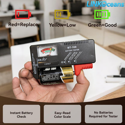Battery Organizer with BT-168 Tester, EVA Storage Case | 210+ AA AAA C D 9V Capacity, Fireproof Waterproof Explosionproof, Portable for Home Garage Travel, Case Only