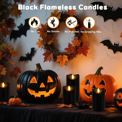 Flameless Candles Lights, Set of 3 Flickering LED Candles with Remote & Timer, Dimmable Electric Pillar Candles Battery Operated, Green Candles for Home St. Patrick’s Day Christmas Decor (Green)