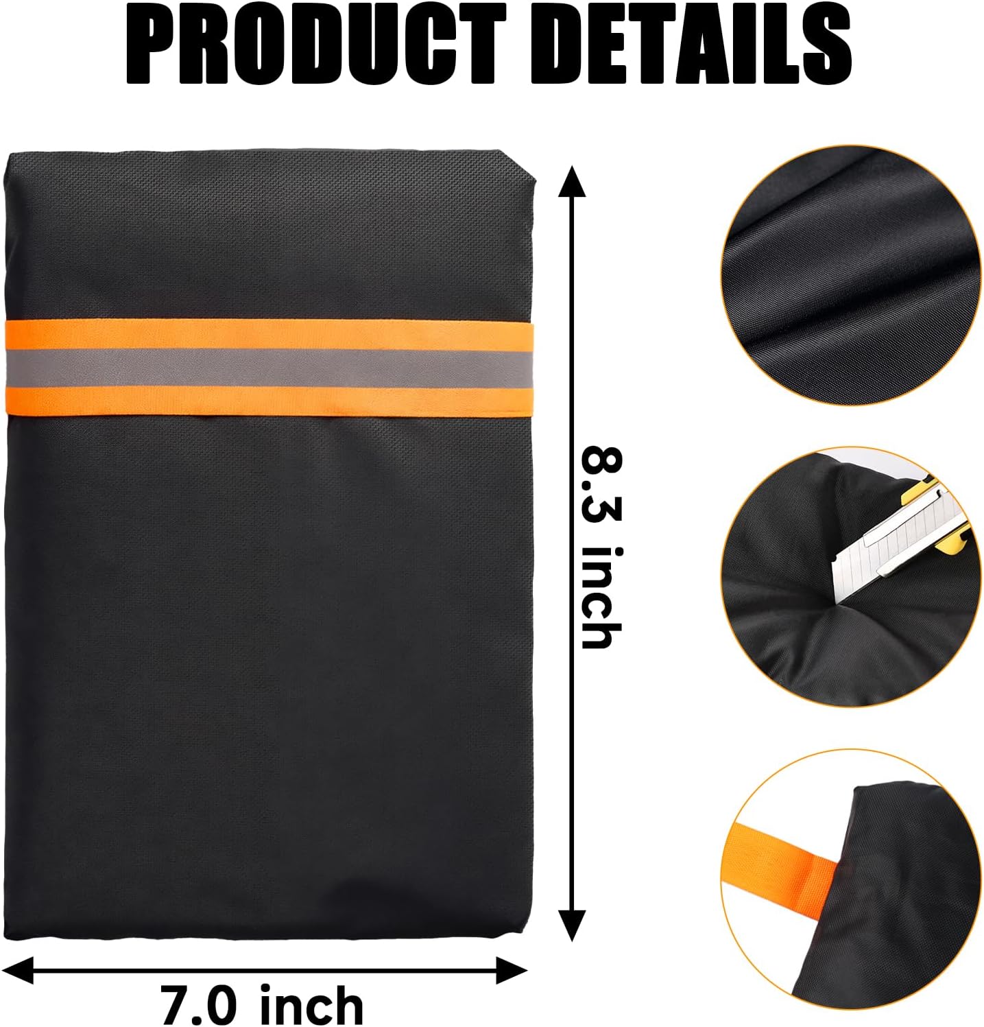 2 Pack Outdoor Faucet Covers for Winter, 6.7" W x 8.3" H Outdoor Water Faucet Cover Socks for Winter Freeze Protection Pipe Reusable Waterproof Insulated Spigot Covers with Reflective Strips, Black