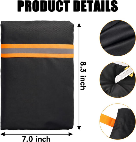 2 Pack Outdoor Faucet Covers for Winter, 6.7" W x 8.3" H Outdoor Water Faucet Cover Socks for Winter Freeze Protection Pipe Reusable Waterproof Insulated Spigot Covers with Reflective Strips, Black
