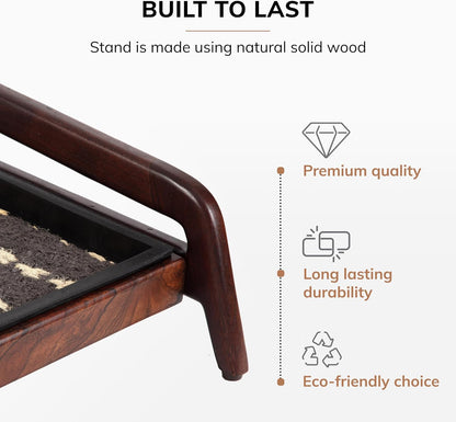 Anji Mountain Heavy Duty Waterproof Wooden Shoe Storage Mat Organizer/Boot Storage Tray Multi Use for Entryway with Coir, Gray and Ivory Insert, 1 Tier, Fits 2 Pair (26.5" Wide)