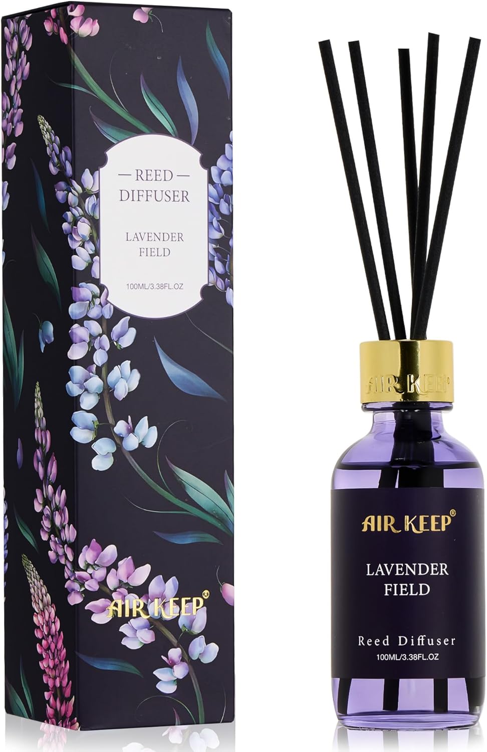 Airkeep Reed Diffuser Oil Set with Reed Sticks,Vanilla Aromatherapy Oil Scent Diffuser for Home Office Bathroom Decoration Perfume and Gifts 3.38 oz/100ml