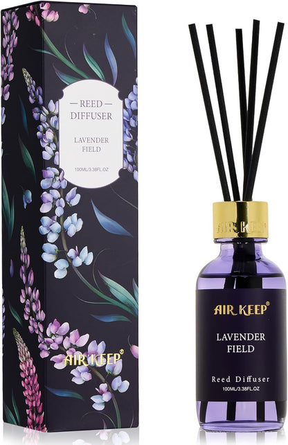 Airkeep Reed Diffuser Oil Set with Reed Sticks,Vanilla Aromatherapy Oil Scent Diffuser for Home Office Bathroom Decoration Perfume and Gifts 3.38 oz/100ml