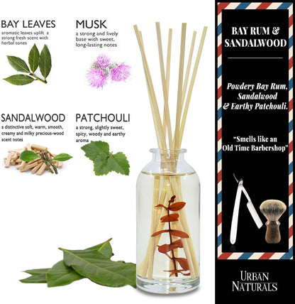 Urban Naturals Smoked Vanilla Reed Diffuser Set with Vanilla Bean, Sandalwood & Leather | Made in the USA - Colors B
