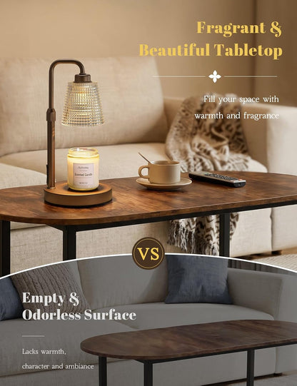 Candle Warmer Lamp with Timer Dimmable, Wax Warmer for Scented Jar Candles, Adjustable Height Candle Lamp for Home Decor, Birthday Gifts for Women Mom House Warming Gifts, Matte Black