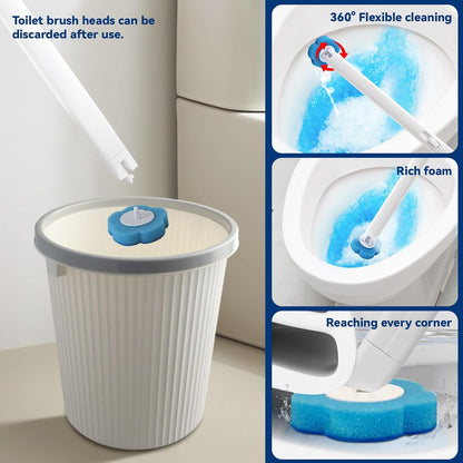 Disposable Toilet Brush with 48 Refills,Toilet Cleaning Supplies,Toilet Wand Brush Starter Kit,Wall Mounted Toilet Bowl Cleaner Brush with Holder for Bathroom Deep Cleaning & Hygiene (White)