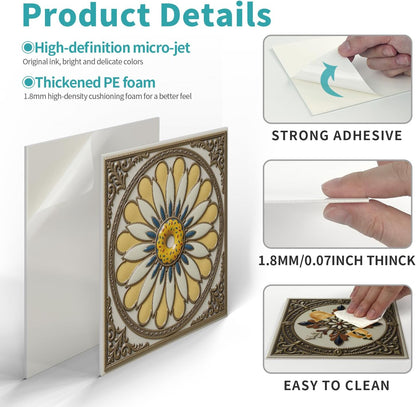 Peel and Stick Backsplash Tile Sticker for Kitchen and Bathroom Walls - 24 Removable 5.9"x5.9" Tiles, Waterproof
