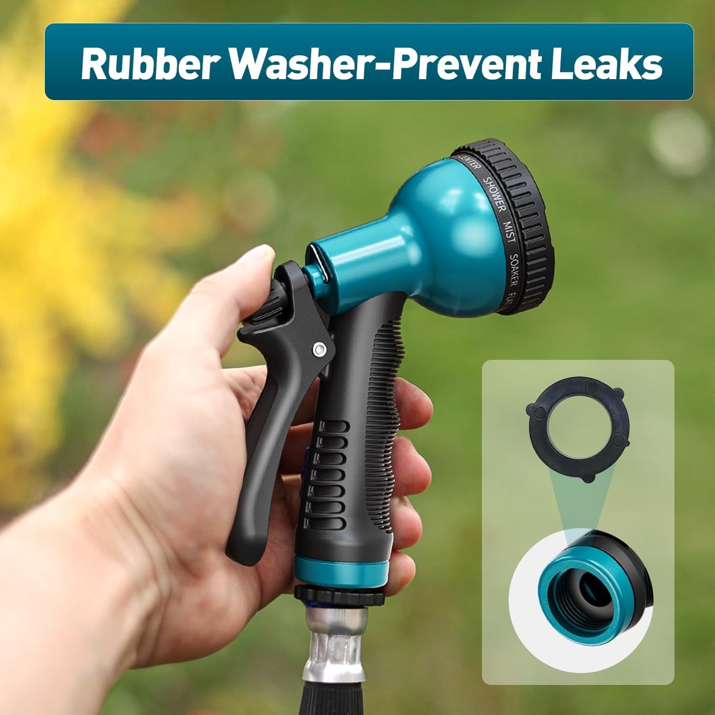 Besiter Garden Hose Nozzle Sprayer: 2 Pack 10 Watering Patterns Spray Nozzles Heavy Duty Hose Head Hose Attachment