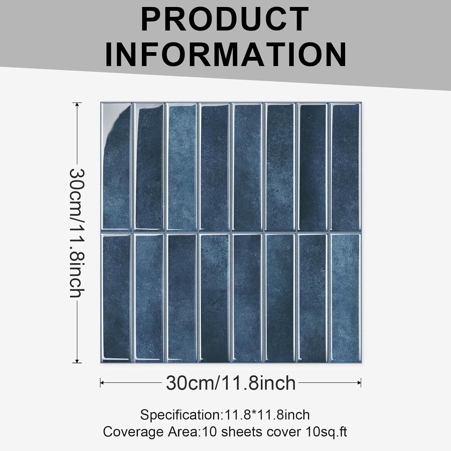 10 Sheets Thicker Design Peel and Stick Backsplash, Self Adhesive Wall Tiles, Stick on Backsplash for Kitchen and Bathroom, 11.8"x11.8",Beige