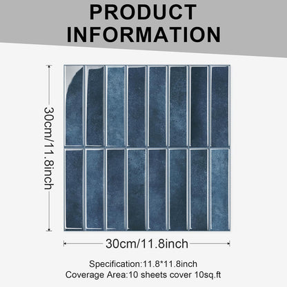 10 Sheets Thicker Design Peel and Stick Backsplash, Self Adhesive Wall Tiles, Stick on Backsplash for Kitchen and Bathroom, 11.8"x11.8",Beige