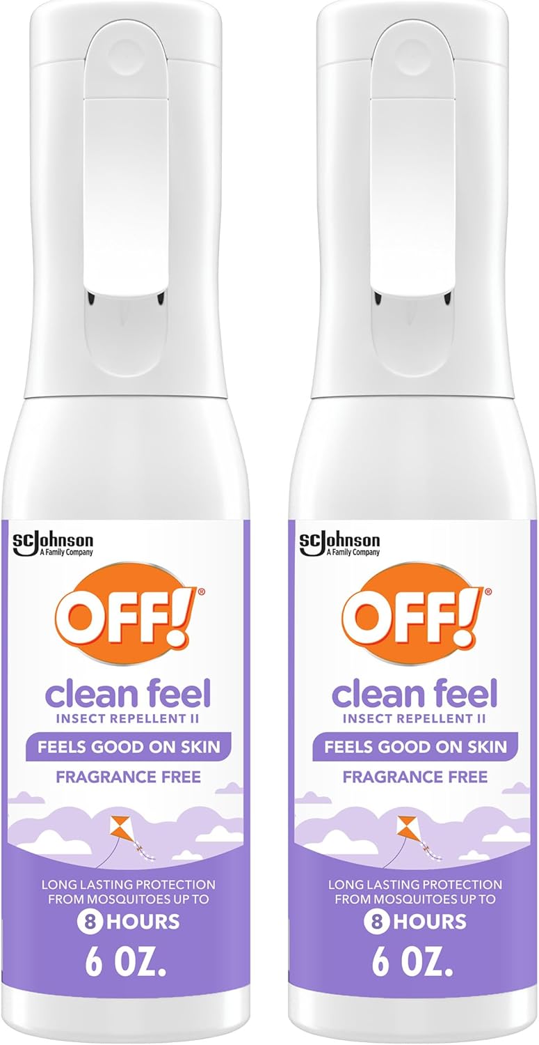 OFF! Clean Feel Insect Repellent Misting Spray, Fragrance-Free Picaridin Bug Spray for Lasting DEET-Free Protection from Mosquitoes and Ticks, 6 oz