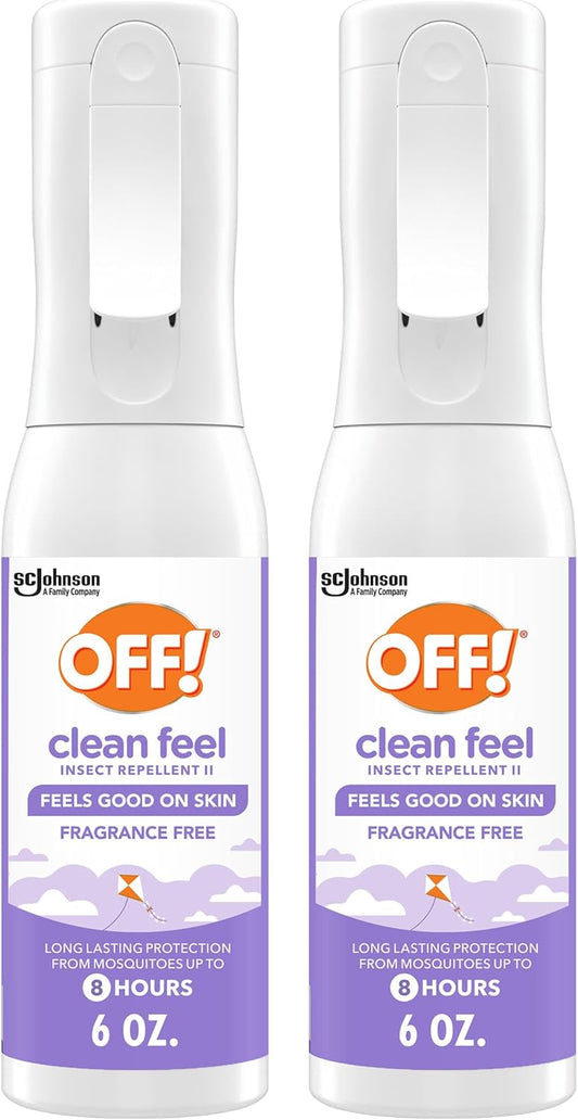 OFF! Clean Feel Insect Repellent Misting Spray, Fragrance-Free Picaridin Bug Spray for Lasting DEET-Free Protection from Mosquitoes and Ticks, 6 oz