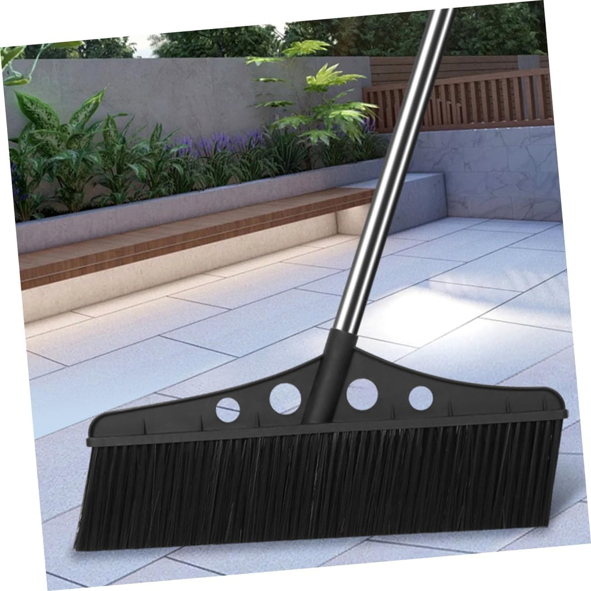 Heavy Duty Detachable Outdoor Broom for Garden and Patio Cleaning Versatile Scrub Brush with Handle for Efficient Sweeping of Concrete