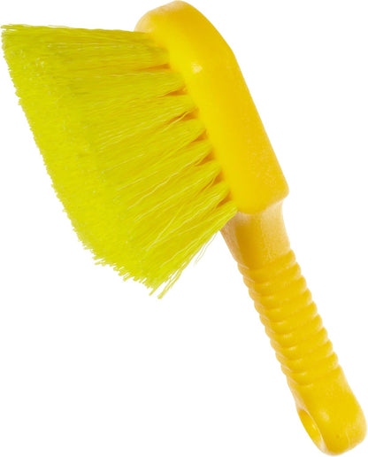 Rubbermaid Commercial 8" Utility Scrub Brush Plastic Handle Synthetic Bristles Cleaning Multi Purpose Heavy Duty Outdoor Wheels and Tires