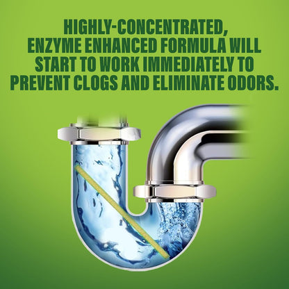 Green Gobbler Drain Cleaner and Deodorizer Sticks with Enzymes - Maintain a Clean Drain, Safe for Pipes and Septic Tanks, Use Monthly - 12 Pack