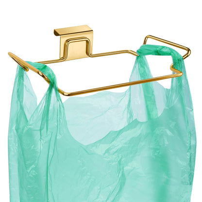 Large Stainless Steel Trash Bag Holder for Kitchen Cabinets Doors and Cupboards, Black