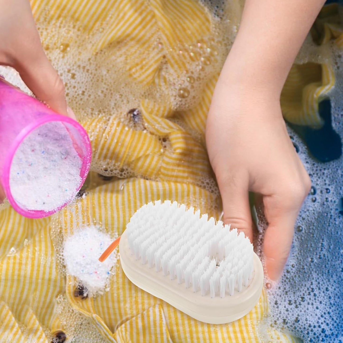 BESPORTBLE Multifunctional Liquid-Filled Shoe Brush with Anti-Slip Handle, Abs and TPR Material, Soft Bristles for Cleaning Shoes and Clothes, for Home and Travel Use