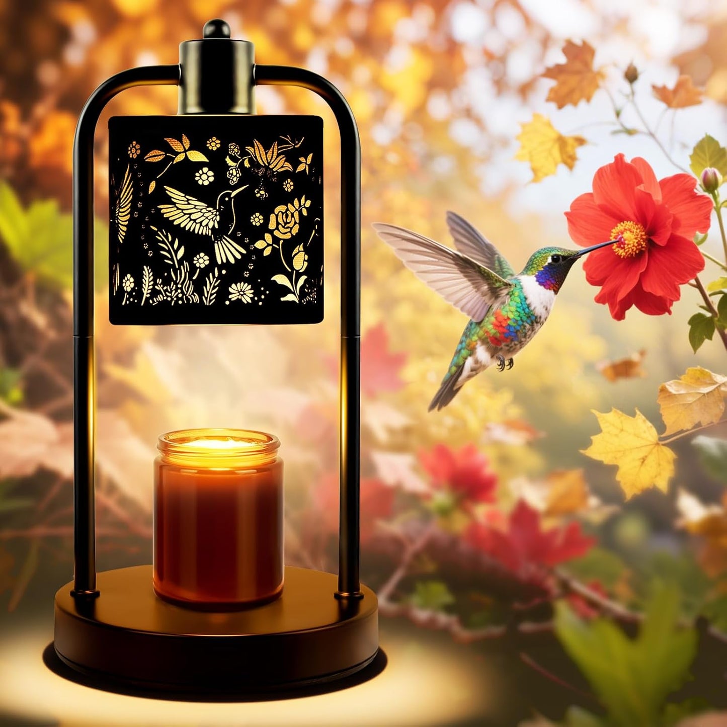 Candle Warmer Lamp Electric with Timer: Wax Melts Warmer - Dimmable Candle Wax Warmer Electric Candle Warmer with Replacement Bulbs, Bedroom Home Decor Compatible with Various Candles-Linen