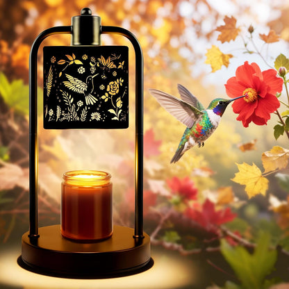 Candle Warmer Lamp Electric with Timer: Wax Melts Warmer - Dimmable Candle Wax Warmer Electric Candle Warmer with Replacement Bulbs, Bedroom Home Decor Compatible with Various Candles-Linen