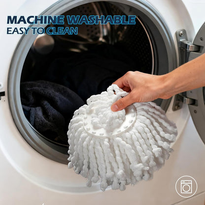 Spin Mop Bucket System,Masthome Pedal Spin Mop and Bucket with Wringer Set,EasyWring Microfiber Mop with 3 Mop Pads,360°Spinning Floor Cleaning System - Home & Office Suitable