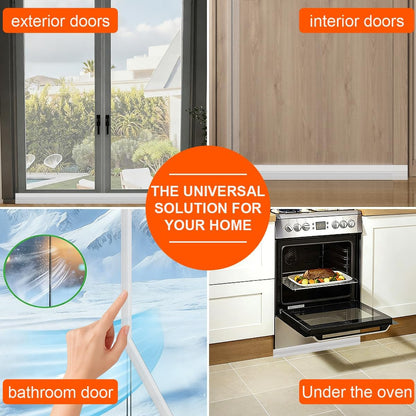 Door Draft Stopper, Adjustable Weather Stripping Seal for Cold Insulation, Bottom/Under Sweep for Exterior & Interior Doors, Seal Blocker Noise, Black, 39 inches