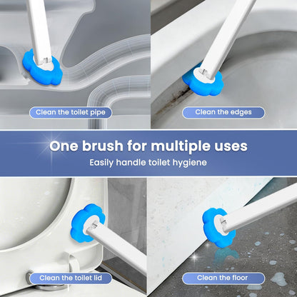 Toilet Brush and Holder - No Touch Wall Mount Disposable Bowl Cleaners Set,Snap-On Quick Cleanup Hygienic Wand,for Small Condos,Compact Bachelor Apartments and Quick Daily Cleanups