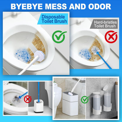 100pcs Disposable Toilet Brush Replacement Head,Bathroom Cleaning,Disposable Bowl Cleaners Compatible with Most Toilet Brushes