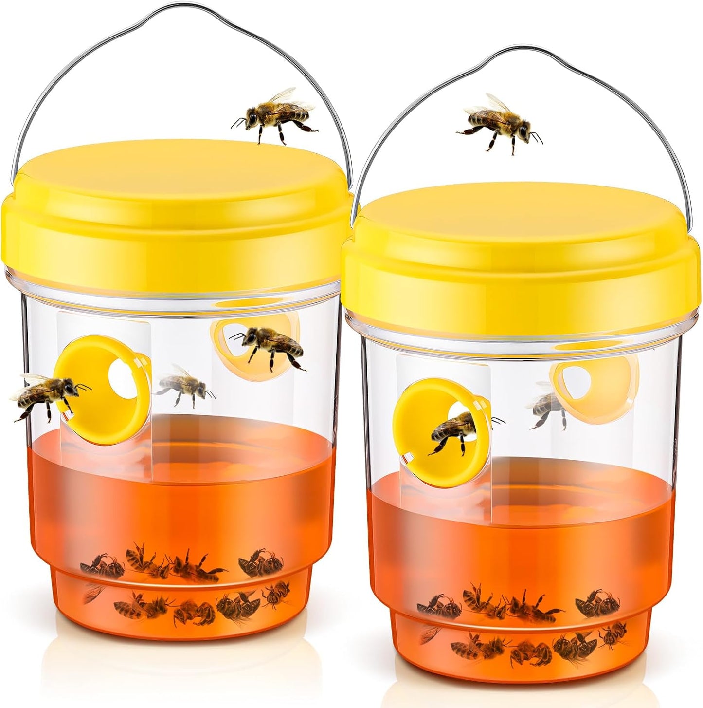 Qualirey 6 Pcs Wasp Traps for Outdoors Wasp Killer Hanging Bee Traps Reusable Fly Bee Killer for Indoor Outdoor Patio Garden Home (Green)