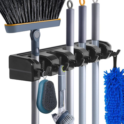 HYRIXDIRECT Broom Hanger Wall Mount, Broom and Mop Organizer Wall Hanging for Garage and Laundry Room