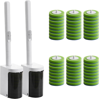 Disposable Toilet Brush,Toilet Bowl Brush and Holder Set with 24 Wand Refills, Wall Mounted Cleaning Brush for Bathroom Toilet (Toilet Brush Set,1)