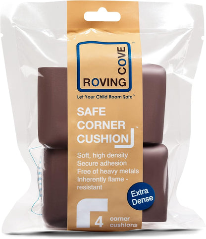 Roving Cove HeftyFit Corner Protector for Baby (4 Large Corners), Heavy-Duty Soft Rubber Foam Furniture Corner Bumper Guards, 3M Adhesive Pre-Taped, Oyster White (Off White)